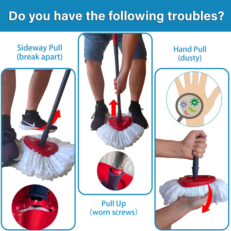 4 Pack Spin Mop Replacement Head Compatible with O Cedar