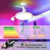 36 Inch Retractable Ceiling Fan with Lights Remote Control LED
