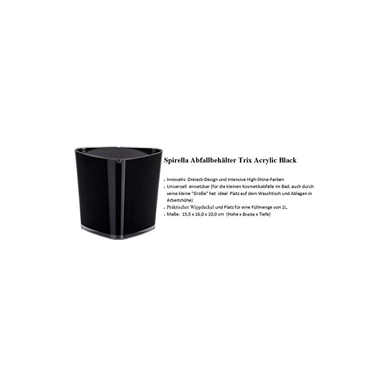 Spirella Trix Acrylic Bin, Black