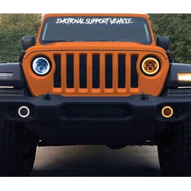 Emotional Support Vehicle Funny Vinyl Windshield 40" Decal Sticker Banner Fits Compatible with Truck Jeep SUV Van Minivan Mud Off Road 4x4#B