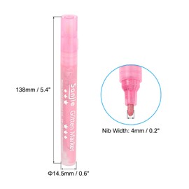 PATIKIL Metallic Marker Pens, 6Pcs Glitters Paint Pens Paint Pens Shimmer Colored Markers Art Marker Pen for DIY Craft Photo Album Wax Seal, Pink