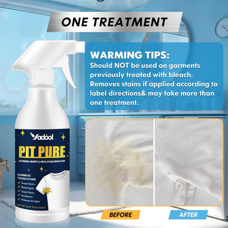Sweat & Deodorant Armpit Stain Remover for Clothes, Suitable for