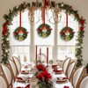 6 Pcs Mini Christmas Wreath with Bell, Berry, Flowers and