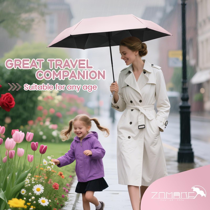 ZOMAKE Travel Folding Umbrella Auto Open Close - Compact Memory