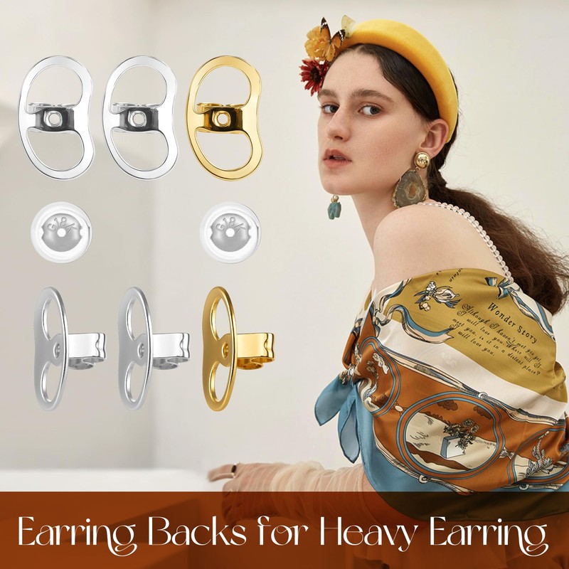 Earring Backs Replacements for Droopy Ears, Heavy Earrings Lifters, Locking
