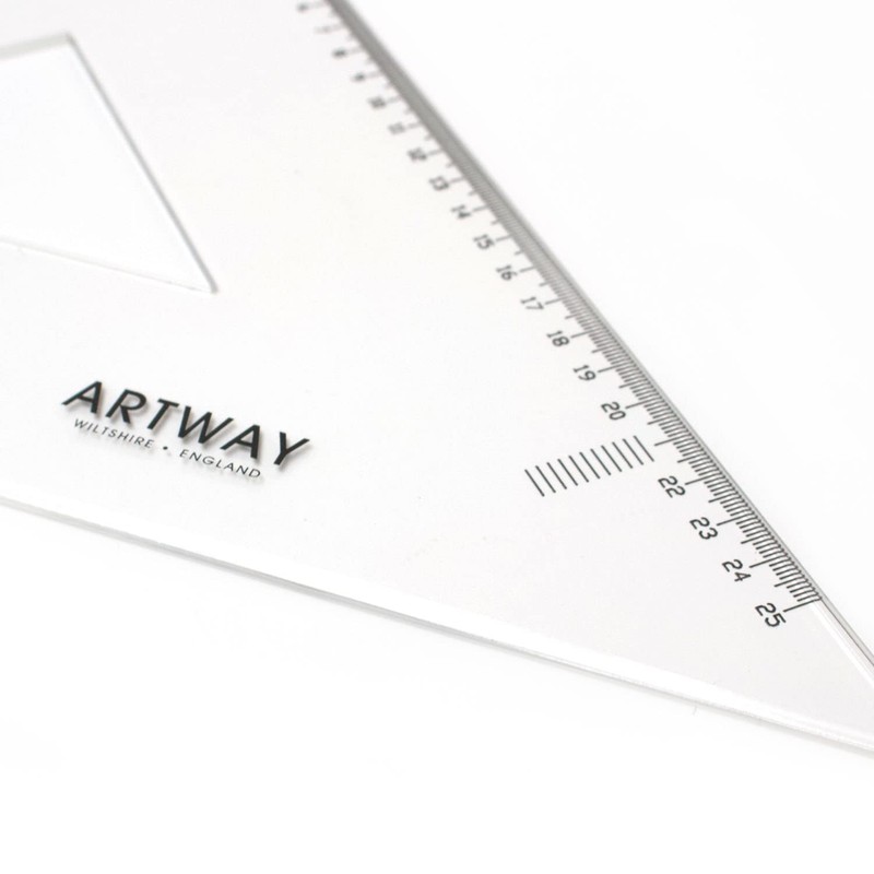 Artway Professional Acrylic Set Square - 45 degree - 25cm