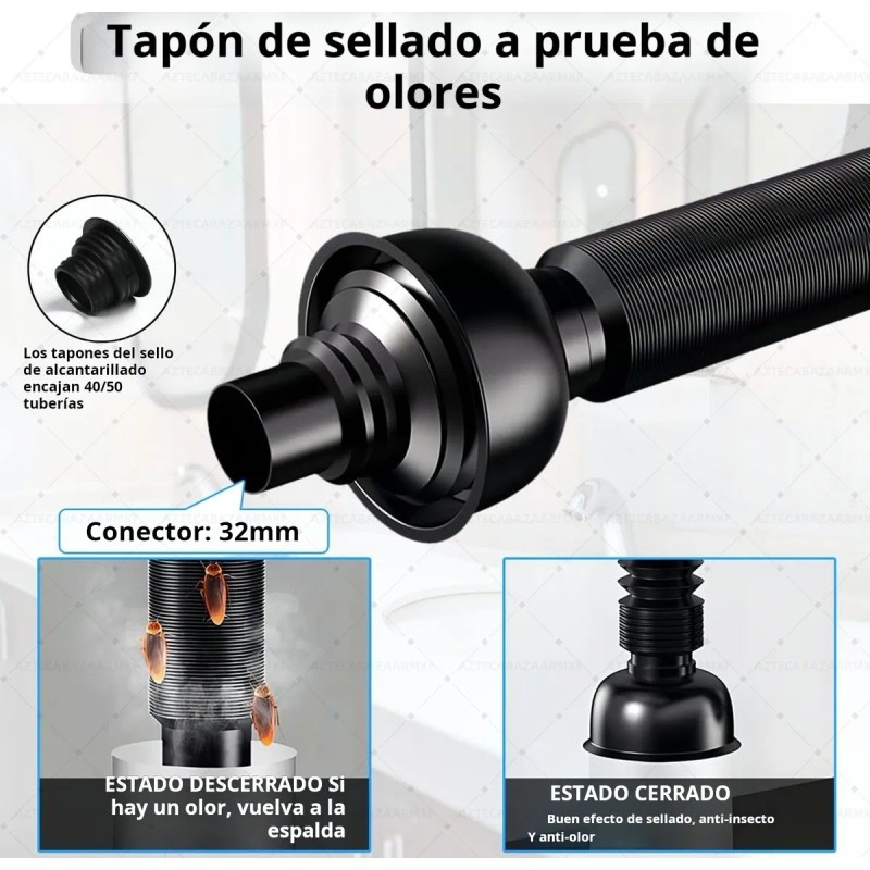 Cespol Con Sistema Anti Olores Y Botón Push Para Lavabo