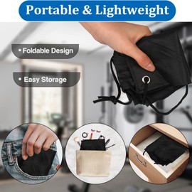 qisheng Drawstring Gym Bag for Kids & Adults, Large Sports Backpack String Swim Drawstring PE Bags for Women Men, Travel Beach School Bag with Waterproof - Black