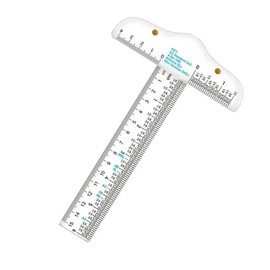 Clear Acrylic T-Square Ruler, Drafting T Square, Drafting Tools, T Ruler Transparent Crafting and Drafting Graduated T-Ruler Inch Metric T-Square Measuring Scale Rule Drafting Tools and Kits (6")