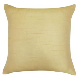 S4Sassy Home Decorative Square Cushion Cover Beaded Designer Beige Indian Pillow Case - 14 x 14 Inches