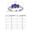 TJC Tanzanite Trilogy Ring for Women in Platinum Plated 925