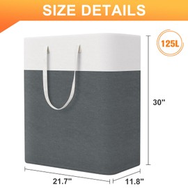 TasticTotes laundry basket 3-Pack, laundry hamper, Hamper with handles, collapsible laundry baskets, Waterproof dirty clothes hamper, Towel Storage for Home or Dorm, 125L-Grey