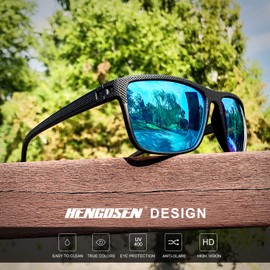 HENGOSEN Sunglasses Mens Polarised, Classic Vintage Sun Glasses, Lightweight Frame UV400 Protection for Driving Fishing Cycling