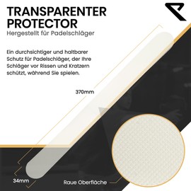 RYZE Transparent Padel Racket Protection - Rough Surface - Padel Racket Protectors in Pack of 2 - Durable and Elastic Material - Easy to Apply - Minimal Air Bubbles