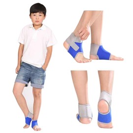 Child Ankle Support Boys Girls Ankle Brace Elastic Compression Ankle Strap Breathable Foot Wrap Protector for Sprained Ankle, Running, Cycling, Dancing, Skating, Skateboard, Basketball, 1 Pair