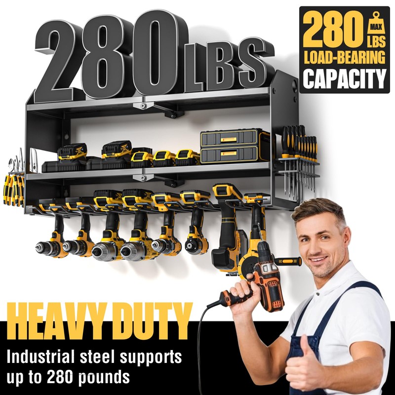 YYR Power Tool Organizer Wall Mount, Cordless Drill and Battery