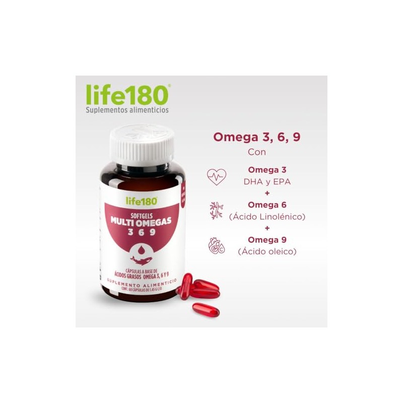 Life180 Dúo Multiomegas con 3 tipos de omegas (3, 6,