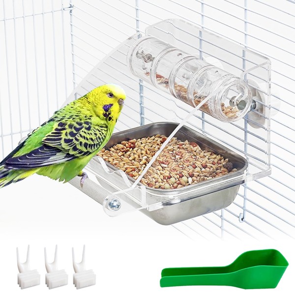 BNOSDM Bird Feeder for Cage with Rotating Foraging Toy No