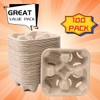 UBozeuiv Disposable Compostable Drink Carriers, 100 Pack | Paper Pulp