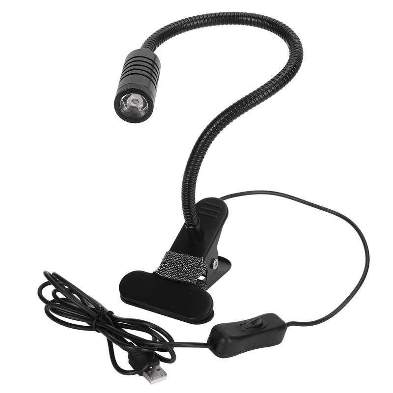 Student Reading Clipon Light 360° Flexible Neck Lamp USB Power