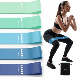 Resistance Bands, Exercise Workout Bands for Women and Men, 5 Set of Stretch Bands for Booty Legs, Pilates Flexbands