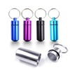 5 Pack - Aluminum Keychain Medication Pill Box. Waterproof Portable Mini Travel Pill Boxes Medicine Vitamin Holder case. Bottle Container, Organizer, Dispenser, Reminder Weekly 7 Day, Daily, am pm