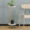 ALPOME Gold Plant Stand Indoor Tall - 2 Tier White