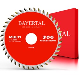Bayertal® Saw Blade 125 mm - Multi Material Circular Saw Blade for Wood, Aluminium & Plastics - 40 Teeth, Diameter 125 x 22.23 mm - for Precise Cuts with Hand-Held Circular Saws - Ideal for Versatile