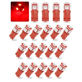 Yorkim 194 LED Bulbs Red Super Bright Newest 5th Generation, T10 LED Bulbs, 168 LED Bulb, LED Bulbs for Car Interior Dome License Plate Map Door Courtesy Lights W5W 2825, Pack of 20