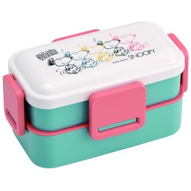 Skater PFLW4AG-A Ag+ Silver Ion, Antibacterial, Fluffy, Dome-Shaped Lid, 2-Tier Lunch Box, 20.3 fl oz (600 ml), Snoopy Awesome