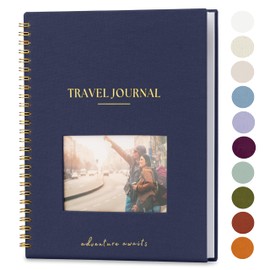 Travel Journal for Women, Men with Prompts – Travel Scrapbook, Diary, Bucketlist, Roadtrip & Adventure Journal, Travel Planner Gift, Undated World Travel Journal, Couples, Teens (Indigo)