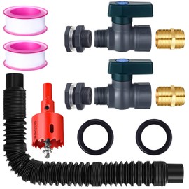 Sacubee 2 Sets 3/4 Inches Rain Barrel Spigot Kit Water Barrel PVC Garden Diverter Kit Include Bulkhead Fitting Hose Faucet Adapter and Thread Seal Tape for Home Outdoor(Metal Style)