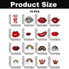 16PCS Red Lips Sequin Iron on Patches, Red Lips Rainbow