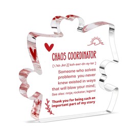 Chaos Coordinator Thank You Gifts Bday Gifts for Office Staff Appreciation Gift for Boss Lady Coworker Manager Coach Mom Wedding Planner Secretary Teacher Irregular Acrylic Decor Table Signs