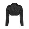 Bolerose Formal Satin Long Sleeve Bolero - Black , size: