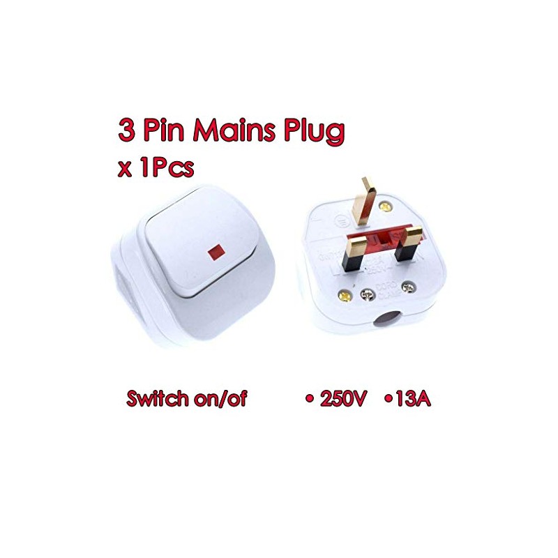 Vogueing Tool 13A UK Mains Plug 3 Pack Switched Mains