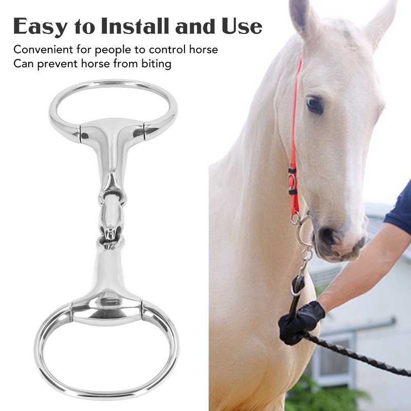 Horse Gag Ring Snaffle Bite Stainless Steel 125mm Loose Oval