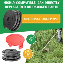 XIJIANG 3Pcs Replacement Strimmer Spool Line, with Trimmer Spool Cover Compatible with Bosch Art 24 27 30 30-36 LI Grass Trimmer