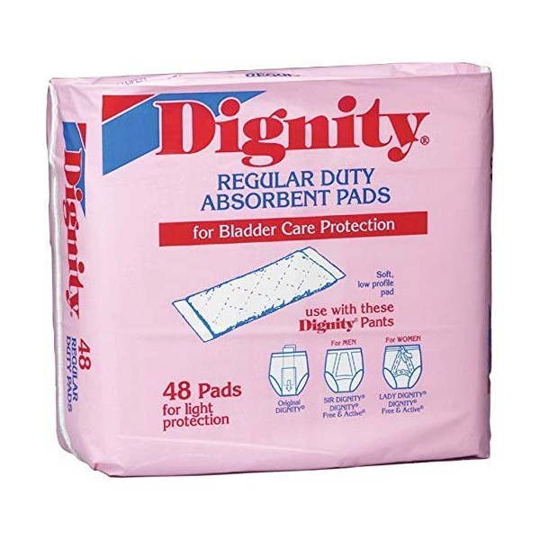 Dignity Regular-Duty Pads-Capacity 7 Fl Oz Pad Size 4" X 12" - Pack of 48