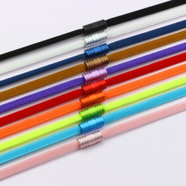 HooySprs No Tie Elastic Shoelaces, Flat Shoelaces with Metal Buckles, One Size Fits All Adult and Kids Shoes White