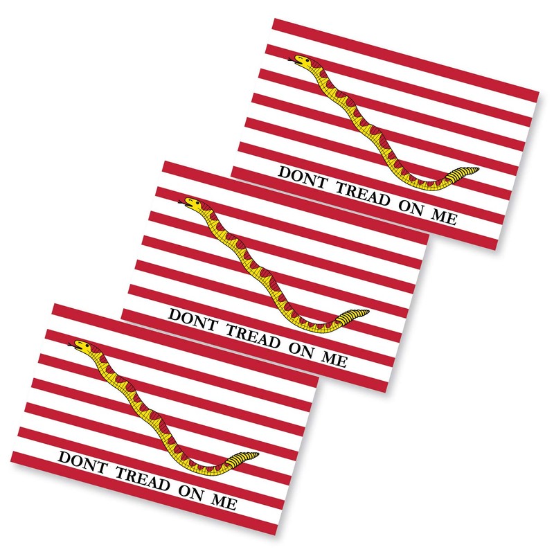 3x5 First Navy Jack Sticker 3-Pack Dont Tread on Me