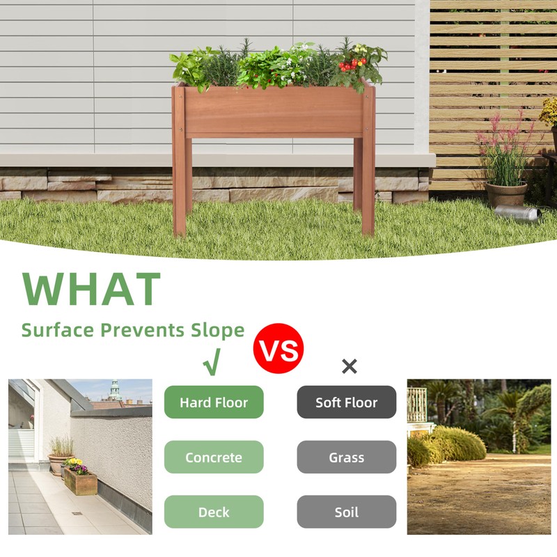 40x20x31 inch Raised Garden Bed with Legs, Elevated Wooden Planter