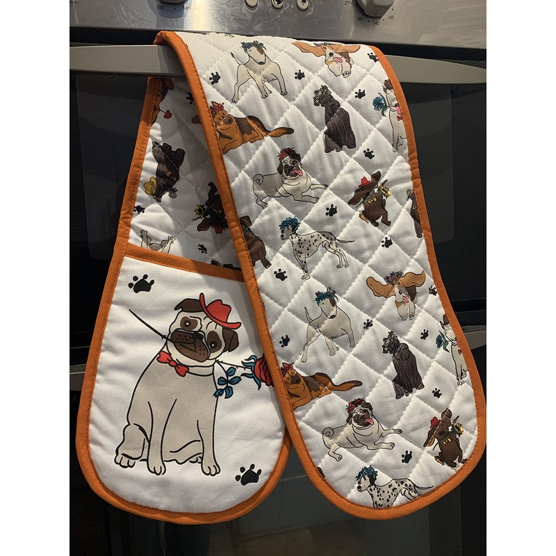 Sterling Sports®DOUBLE OVEN GLOVES MITT 100% COTTON FLORAL NOVELTY KITCHEN