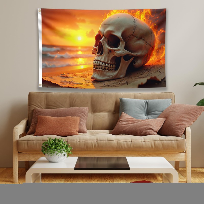 Pirate Flag 90 x 150 cm with Eyelets - Large