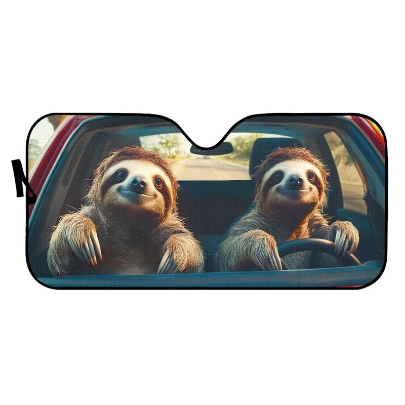 Oramclsy Sloth Driver Car Sunshade Windshield Sun Shade UV Ray