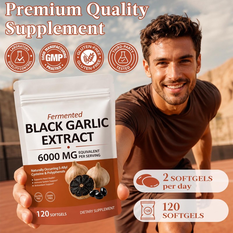 Fermented Black Garlic Extract Softgels, 120 Count