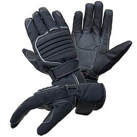PROANTI Motorcycle Gloves Rain Winter Waterproof with Membrane Lined for More Comfort Palm Made of Soft Cowhide Leather Soft Protector for Ankle Protection Reflective Stripes M