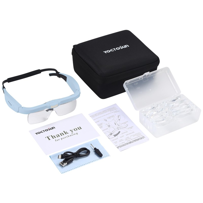 YOCTOSUN Magnifying Glasses for Close Work with 3 LED Lights,
