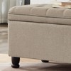 ACQCA Upholstered Ottoman with Storage,Entryway Bench with Tufted Buttons and