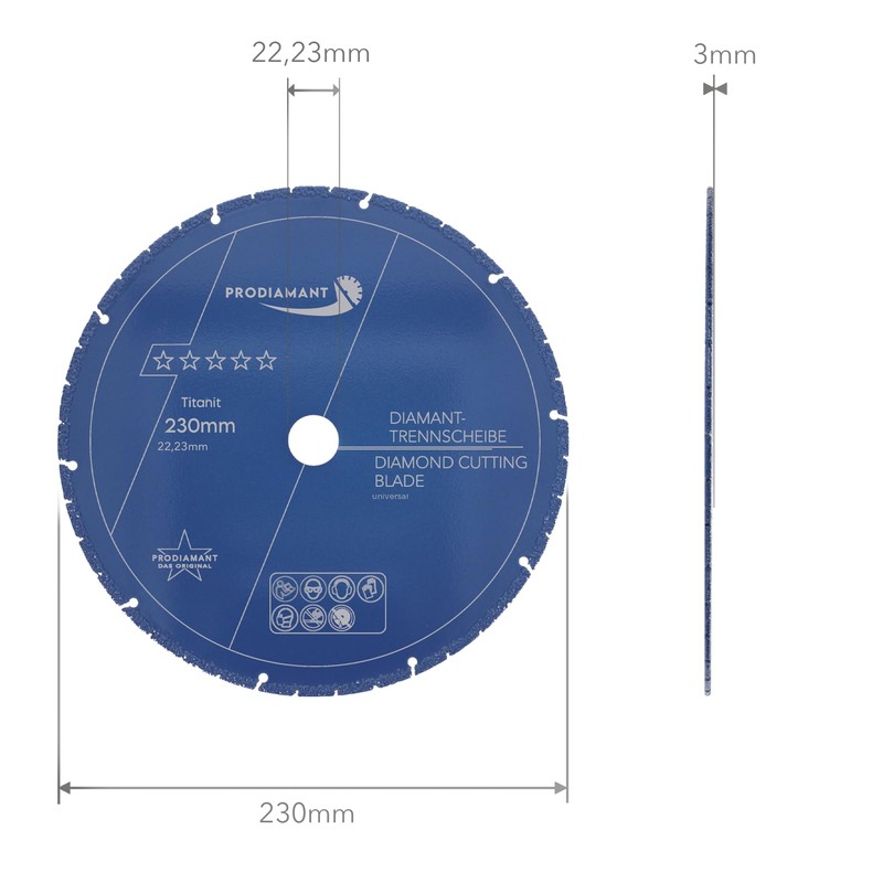 PRODIAMANT Metal Multicut Cutting Disc Titanite 230 mm x 22.2